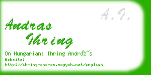 andras ihring business card